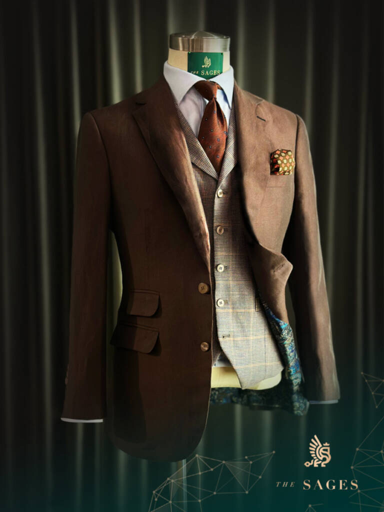 3-piece suit on Cavani sicily linen for mr Barrs Lang